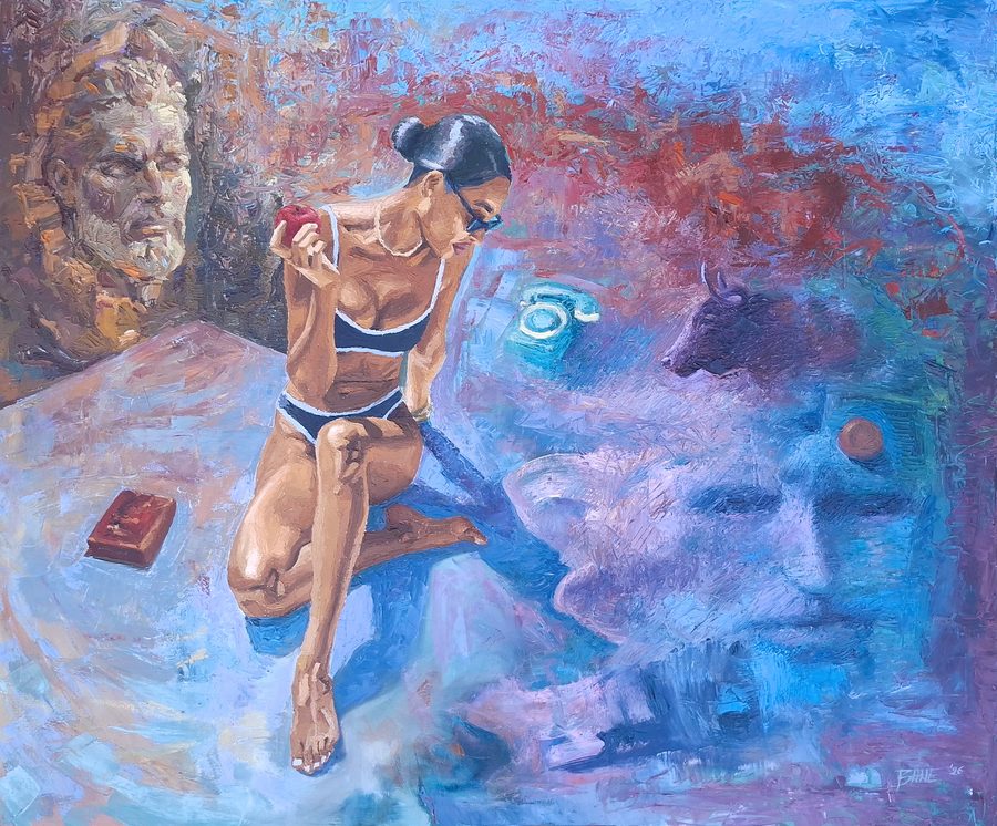 Apple of Discord, oil on canvas, 120 × 100 cm