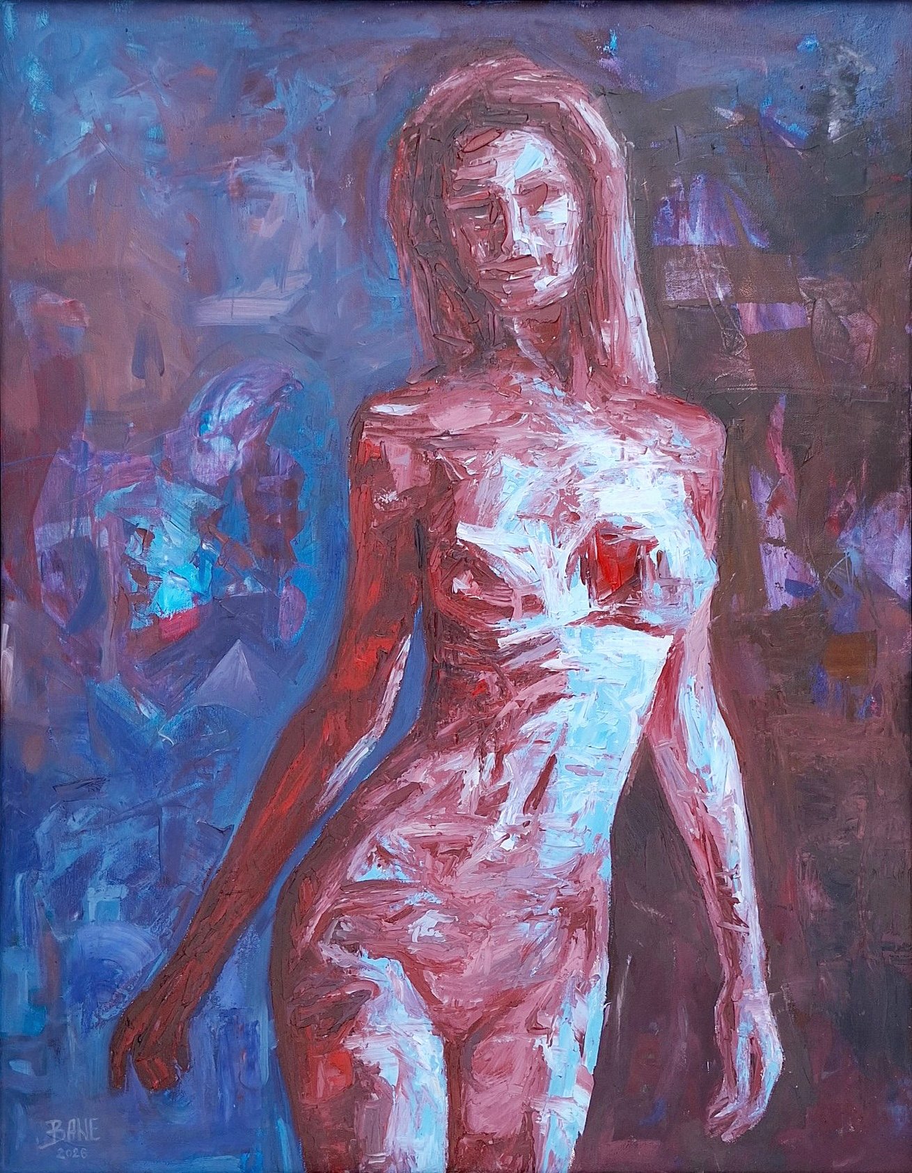 Between Two Lights, ulje na platnu, 90 × 70 cm, 2026